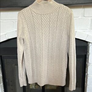 Croft & Barrow Cream Cowl Neck Cable Knit Sweater